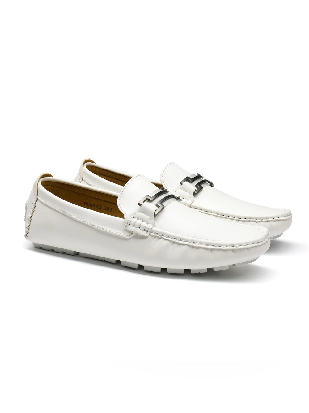 New Withiut Box Bruno Marc Men's Horsebit White Moccasin Loafers Shoes Size: 10